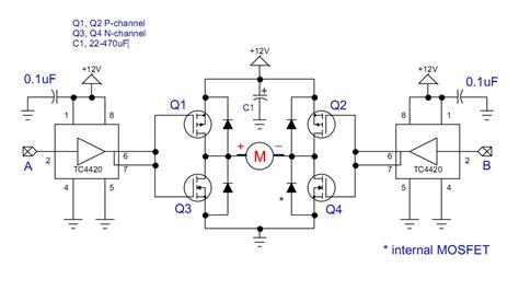 h-bridge circuit with p chanel mos|h bridge circuit.